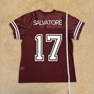 The Vampire Diaries Salvatore Jersey Maroon V-Neck with Number 17